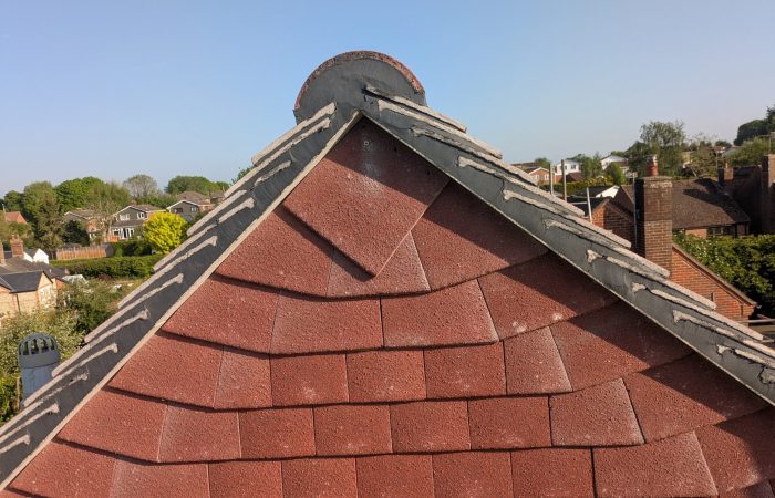 New tiled roof hip and ridge lead work by JB Roofing of Basingstoke